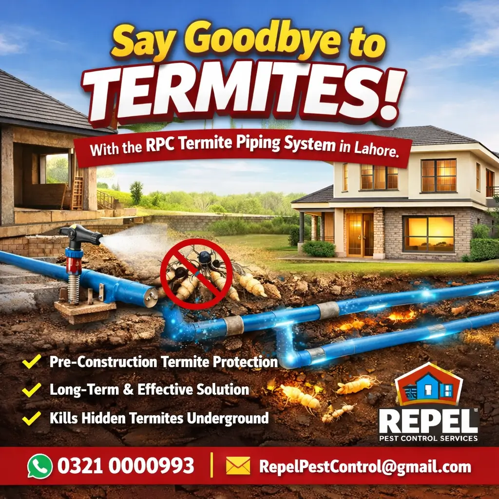 RPC Termite Piping System in Lahore providing permanent termite control and foundation protection for homes and offices
