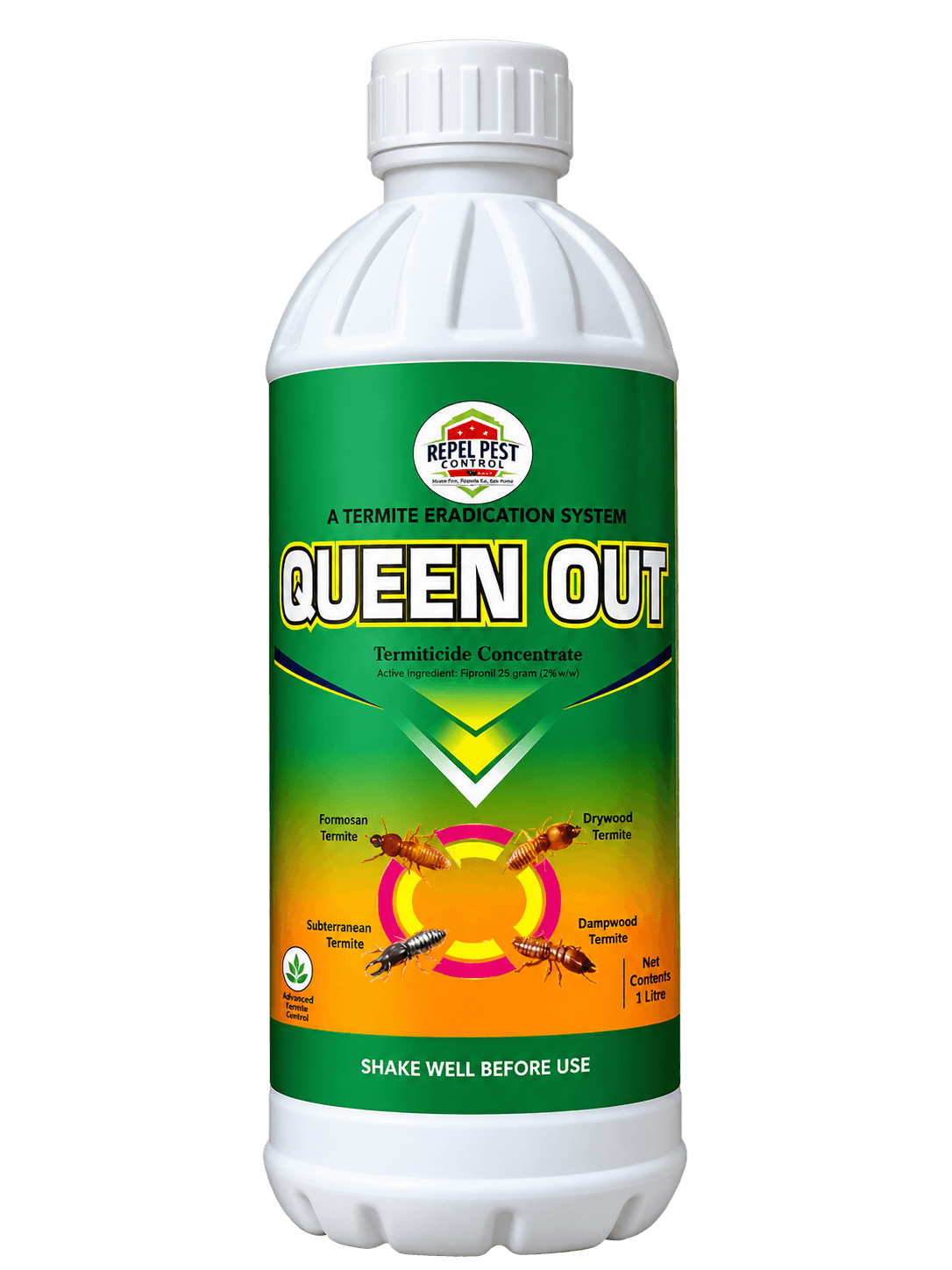 Queen Out Termite Treatment Bottle